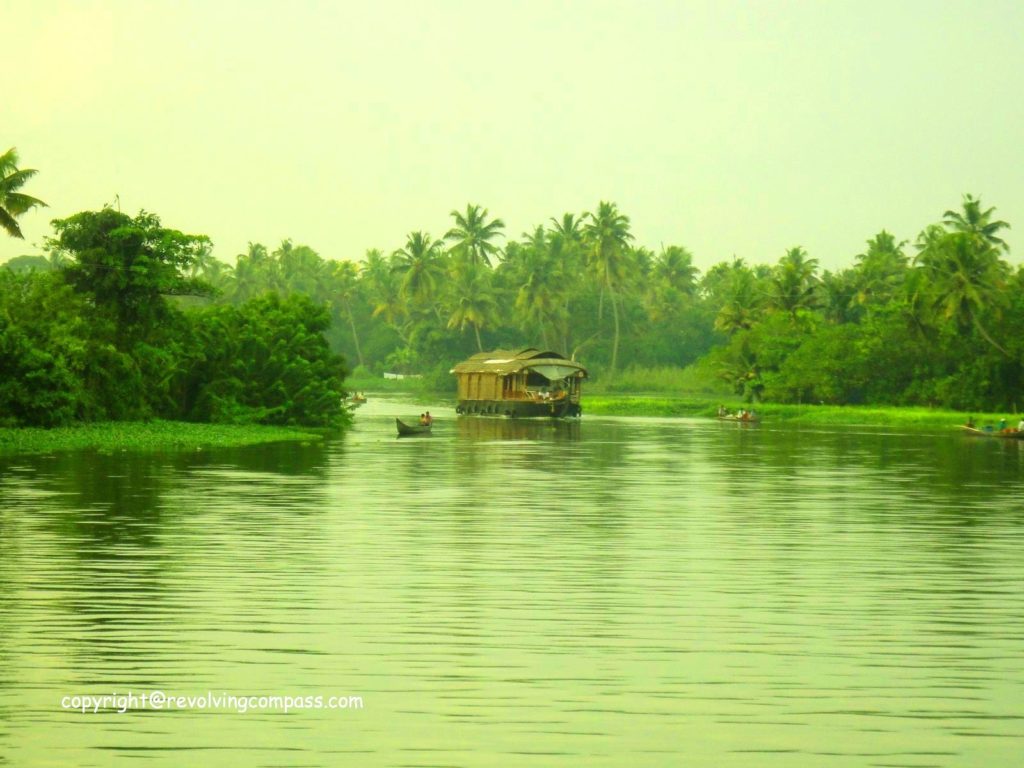 Kerala backwaters in monsoon