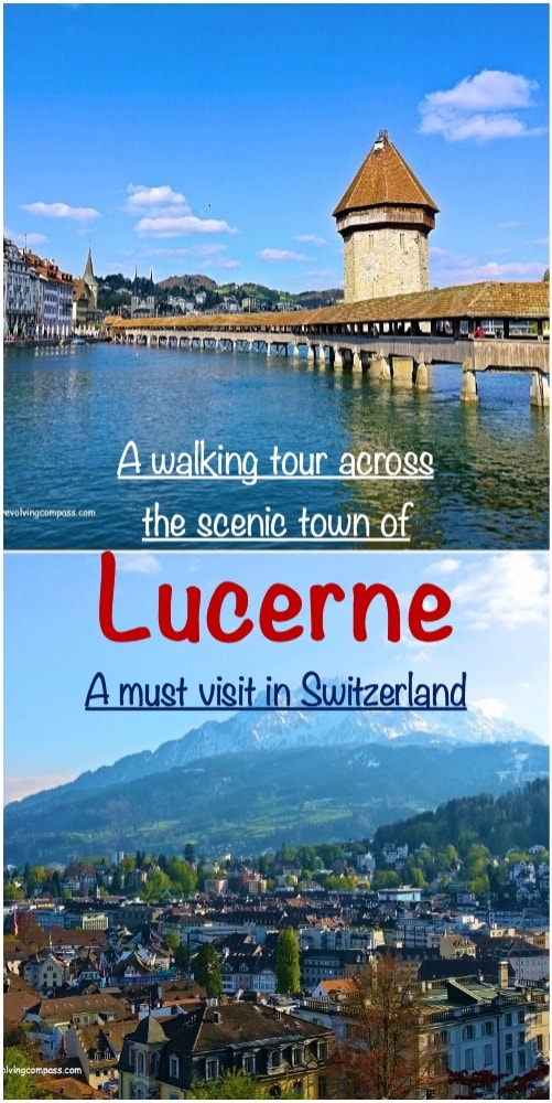 A free self guided walking tour across Lucerne - one of the most scenic towns in Switzerland | Places to see in Lucerne | Lucerne Lake | Chapel bridge | Old Town walls (Museggmauer) | Lion Monument | Gletschergarten or Glacier Garden | Church of St. Leodegar | Sammlung Rosengart Museum