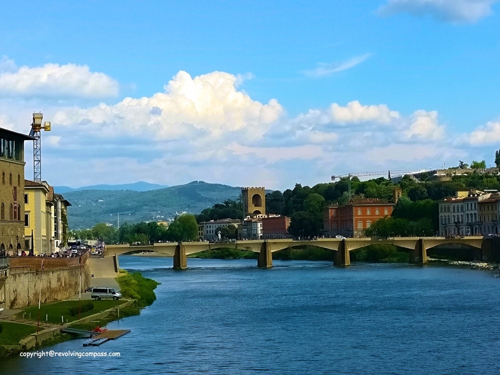 A beautiful view during our walking tour along the banks of river Arno
