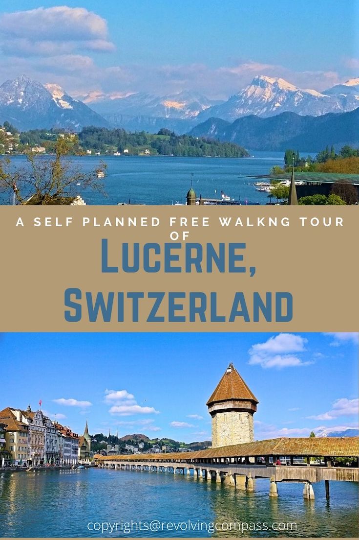 A free self guided walking tour across Lucerne - one of the most scenic towns in Switzerland | Places to see in Lucerne | Lucerne Lake | Chapel bridge | Old Town walls (Museggmauer) | Lion Monument | Gletschergarten or Glacier Garden | Church of St. Leodegar | Sammlung Rosengart Museum