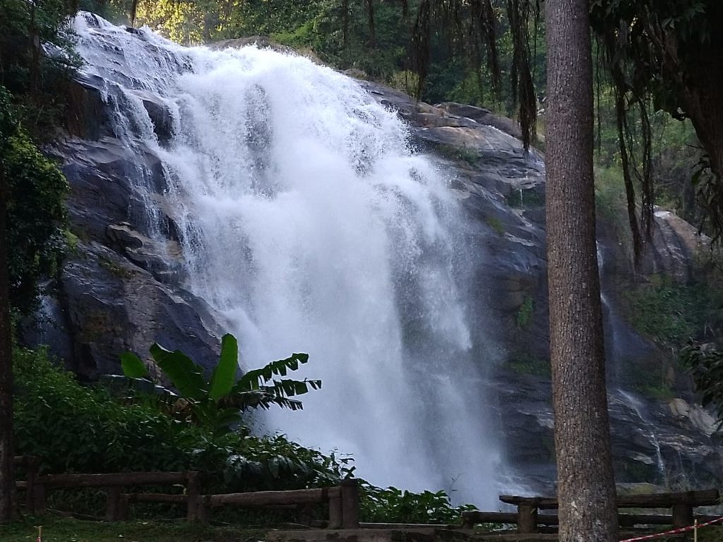 Wachirathan Waterfalls on way to Doi Inthanon in Chiang Mai