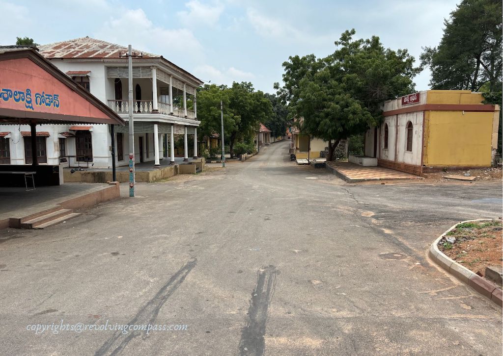 Themed village street with house props at Ramoji Film City