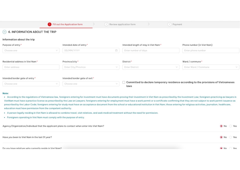 obtaining Vietnam e-Visa 3